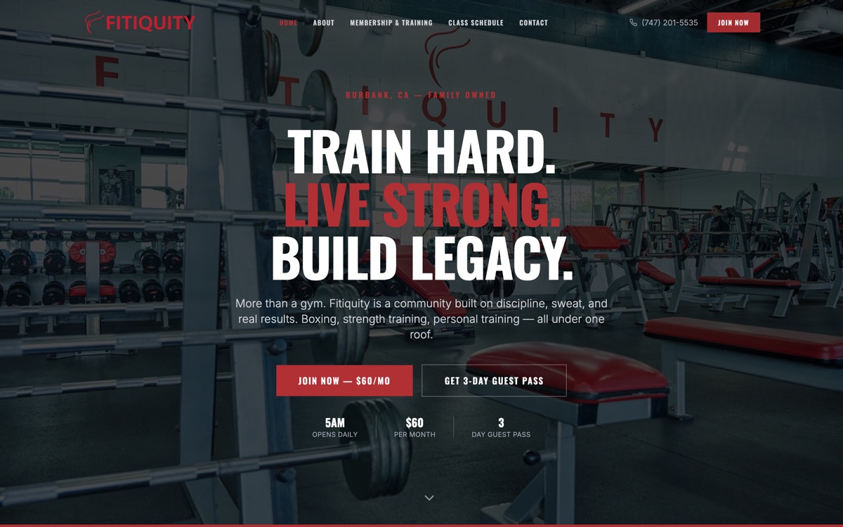 Fitiquity homepage